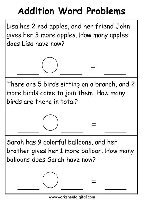 Addition Word Problems .